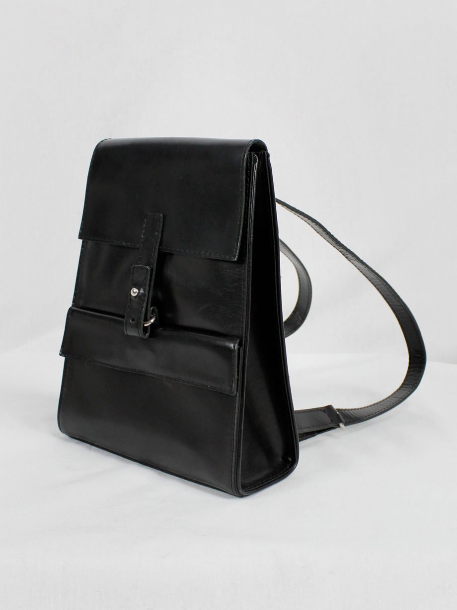 vaniitas vintage Ys Yohji Yamamoto black leather backpack (7)