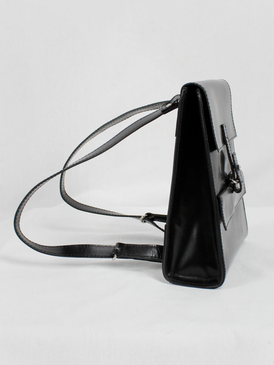 vaniitas vintage Ys Yohji Yamamoto black leather backpack (9)