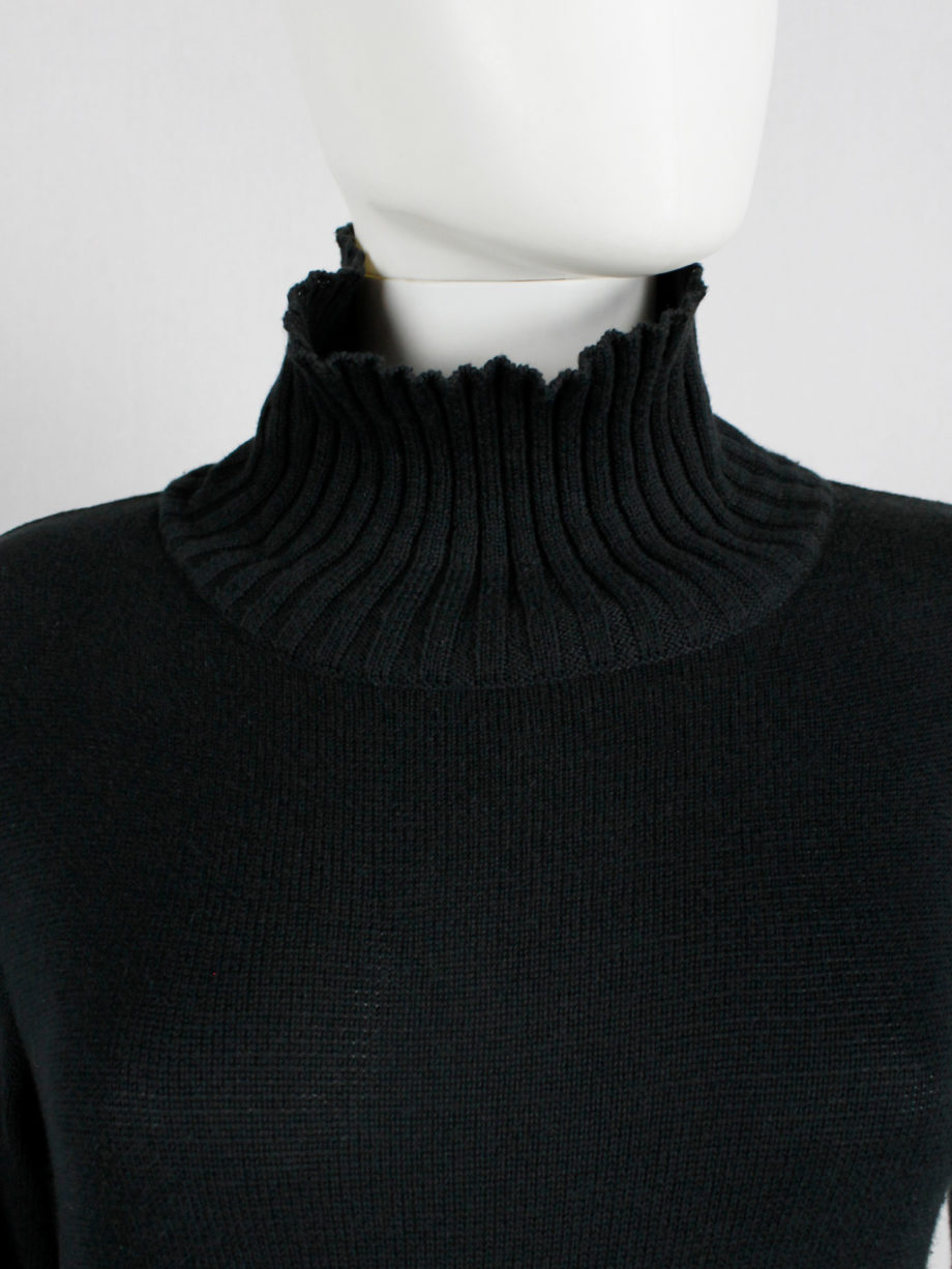 vaniitas ys Yohji Yamamoto black knit maxi dress with turtleneck (2)