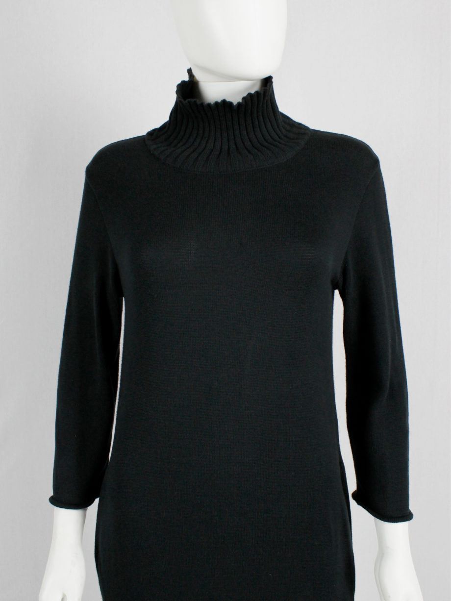 vaniitas ys Yohji Yamamoto black knit maxi dress with turtleneck (5)