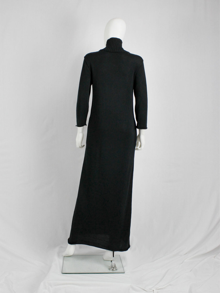 vaniitas ys Yohji Yamamoto black knit maxi dress with turtleneck (7)