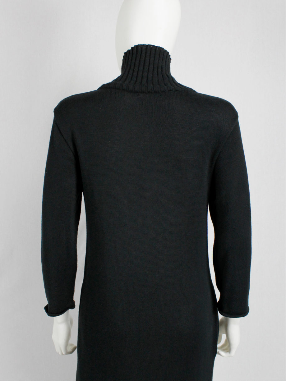 vaniitas ys Yohji Yamamoto black knit maxi dress with turtleneck (8)