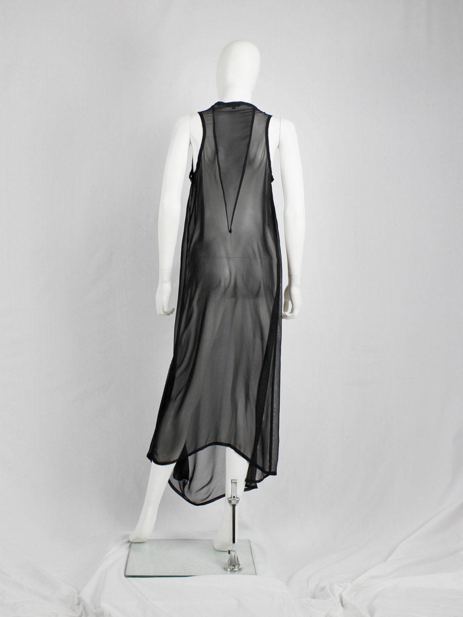vintage Ann Demeulemeester black sheer draped top or maxi dress (10)