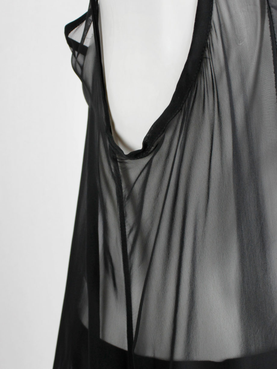 vintage Ann Demeulemeester black sheer draped top or maxi dress (2)