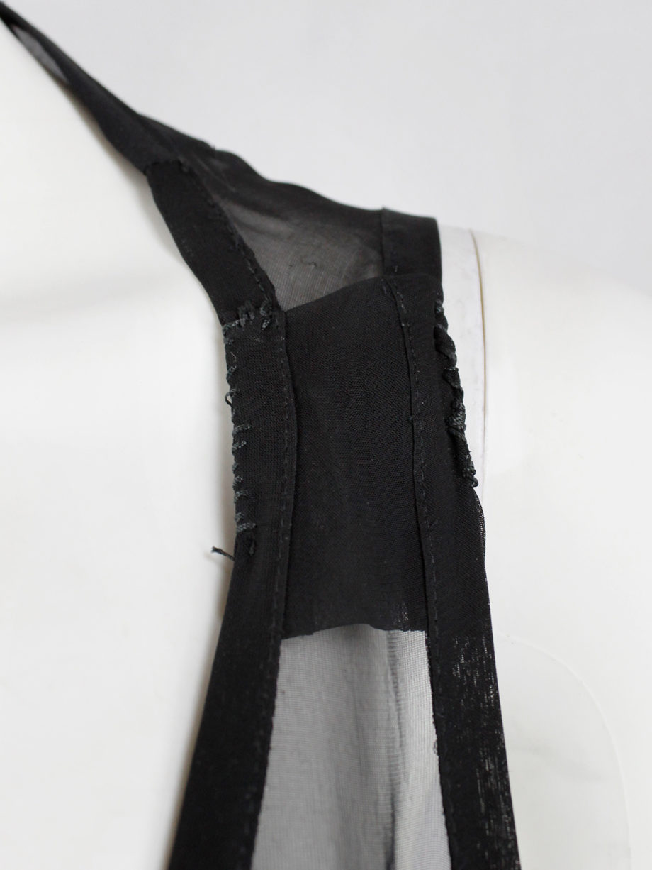 vintage Ann Demeulemeester black sheer draped top or maxi dress (7)