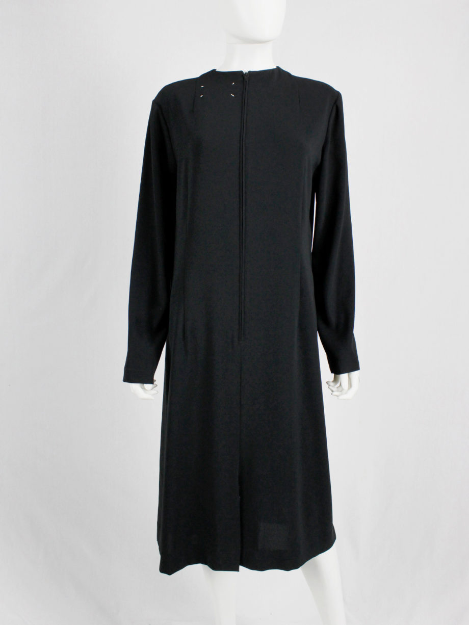 vintage Maison Martin Margiela black 2-way dress with stitched label on the front and the back fall 2000 (4)