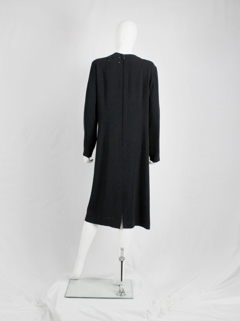 vintage Maison Martin Margiela black 2-way dress with stitched label on the front and the back fall 2000 (6)