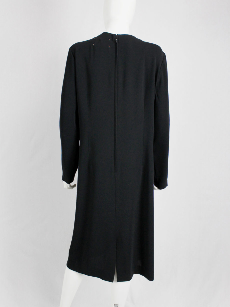vintage Maison Martin Margiela black 2-way dress with stitched label on the front and the back fall 2000 (7)