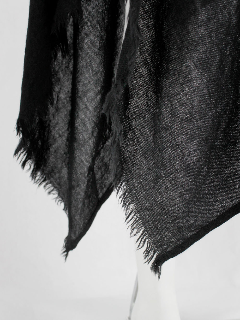 vintage Yohji Yamamoto black miniskirt with black draped scarf (3)