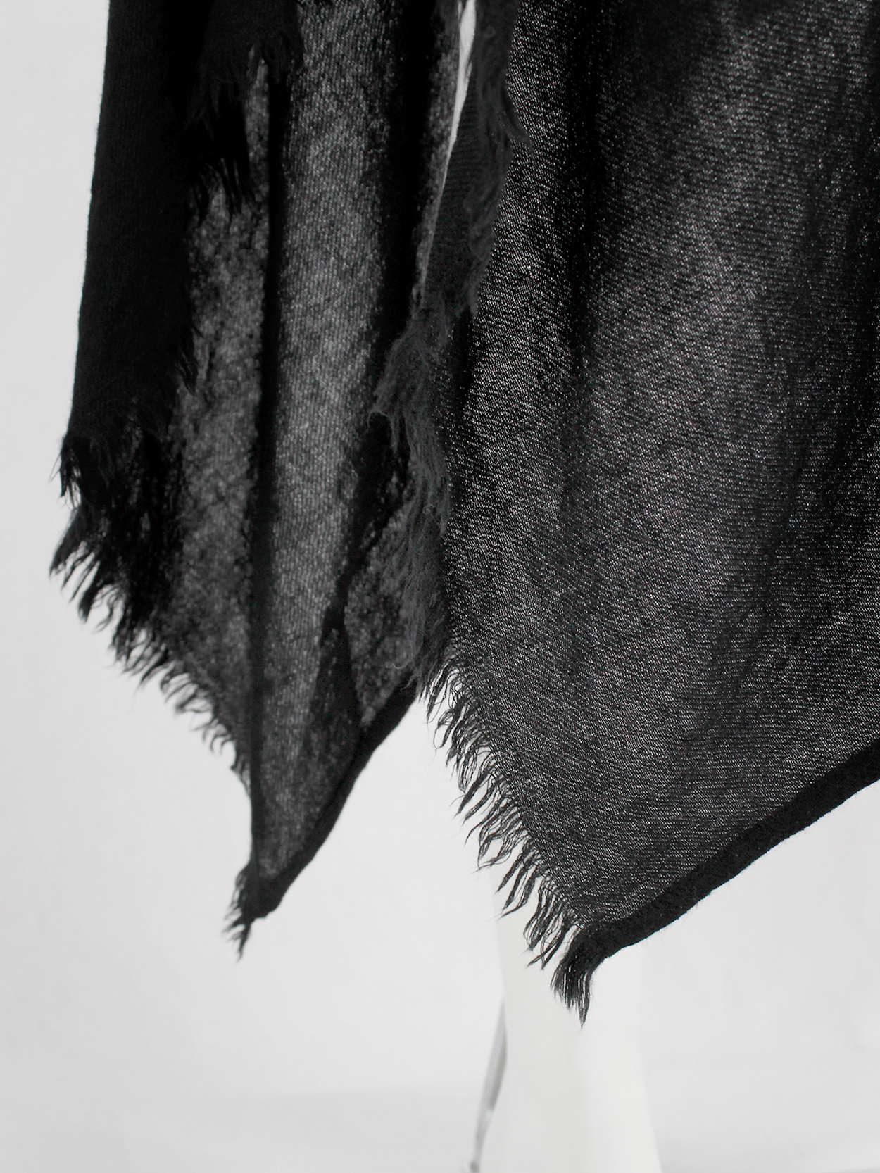 Yohji Yamamoto black miniskirt with black draped scarf - V A N II T A S