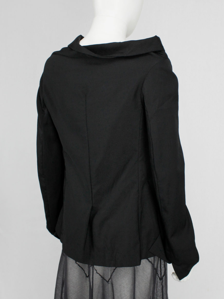 vintage Yohji Yamamoto black off the shoulder blazer with deconstructed neckline runway spring 2005 (15)