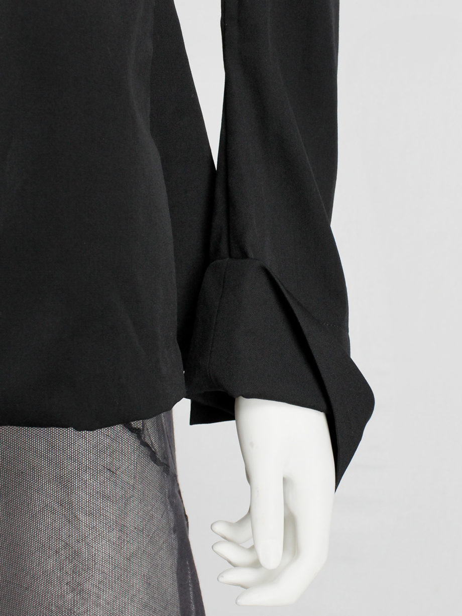 vintage Yohji Yamamoto black off the shoulder blazer with deconstructed neckline runway spring 2005 (9)
