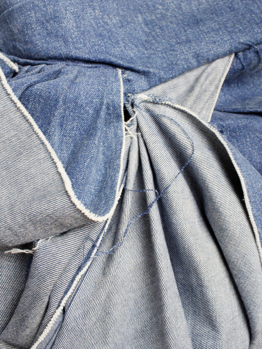 AF Vandevorst blue denim bustier with heavy floor-length side drape spring 2016 (14)