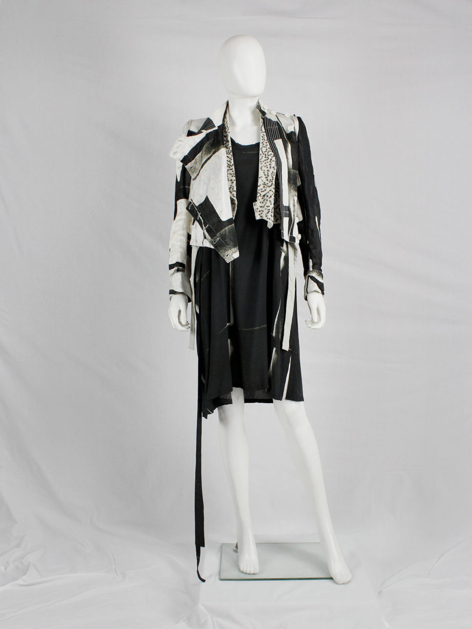Ann Demeulemeester black and white fencing jacket with side button closure runway spring 2011 (1)