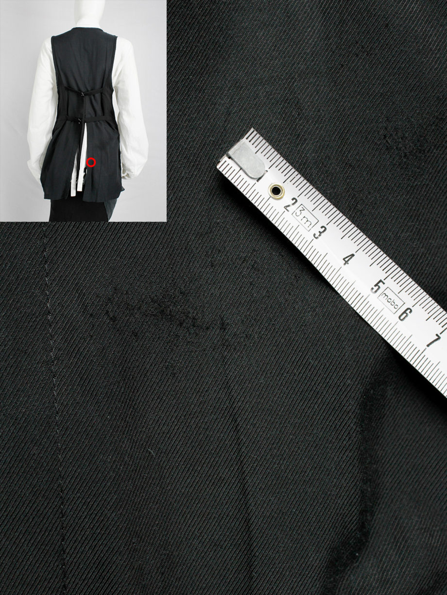 Ann Demeulemeester black cutaway waistcoat with back slit and straps spring 2007 (1)
