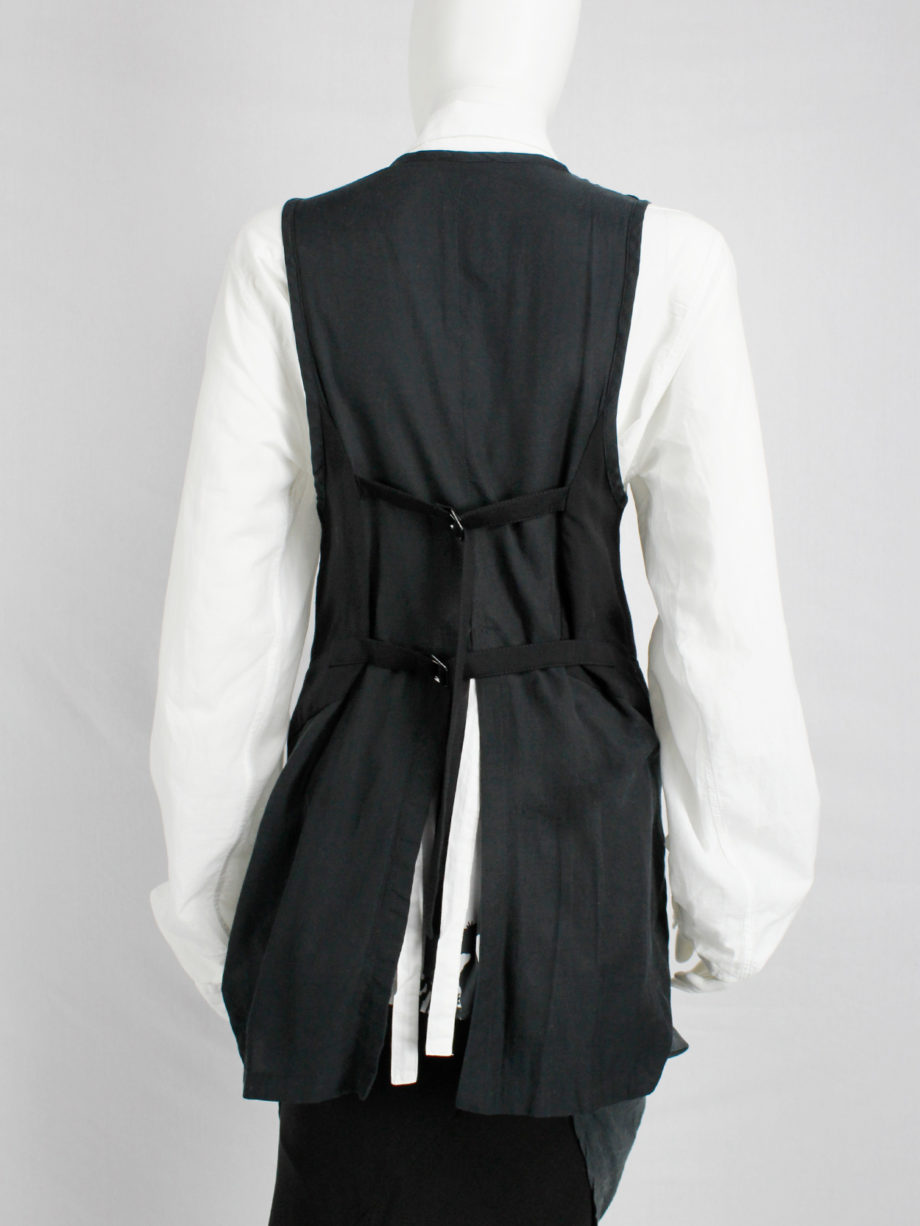 Ann Demeulemeester black cutaway waistcoat with back slit and straps spring 2007 (10)