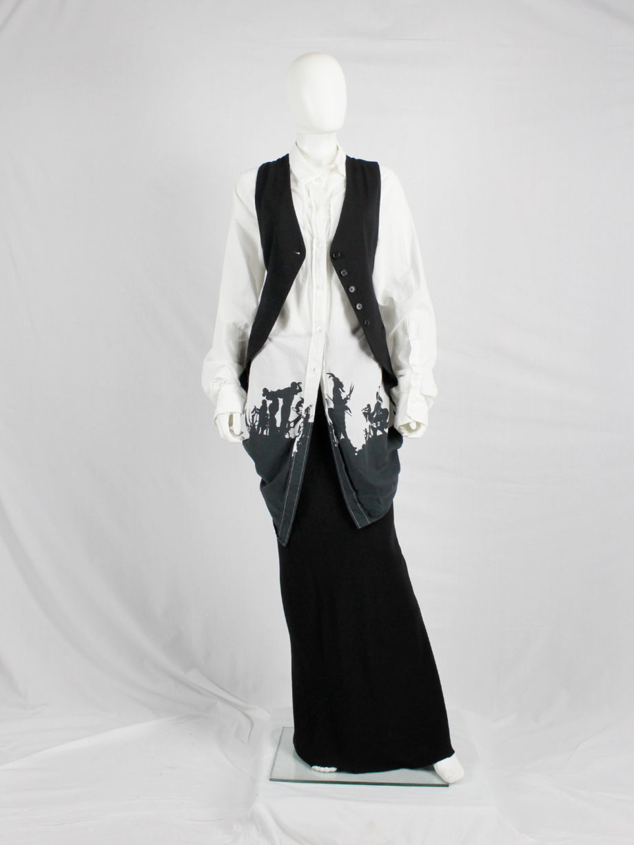 Ann Demeulemeester black cutaway waistcoat with back slit and straps spring 2007 (2)