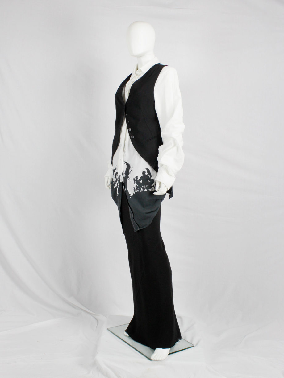Ann Demeulemeester black cutaway waistcoat with back slit and straps spring 2007 (8)