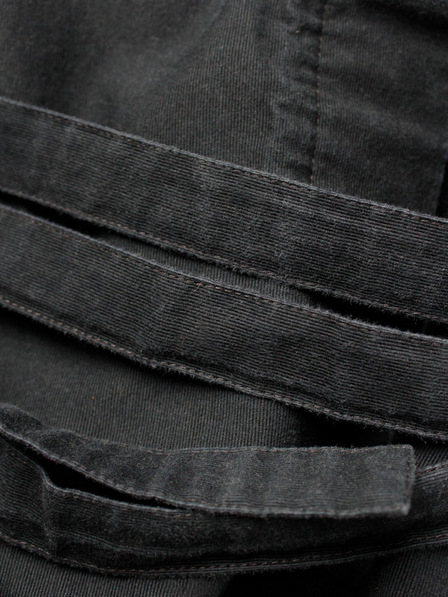 Ann Demeulemeester dark blue skirt with multiple front belt straps spring 2003 (4)