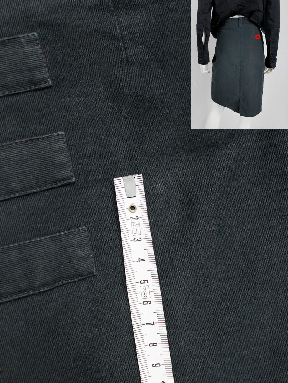 Ann Demeulemeester dark blue skirt with multiple front belt straps spring 2003 (5)