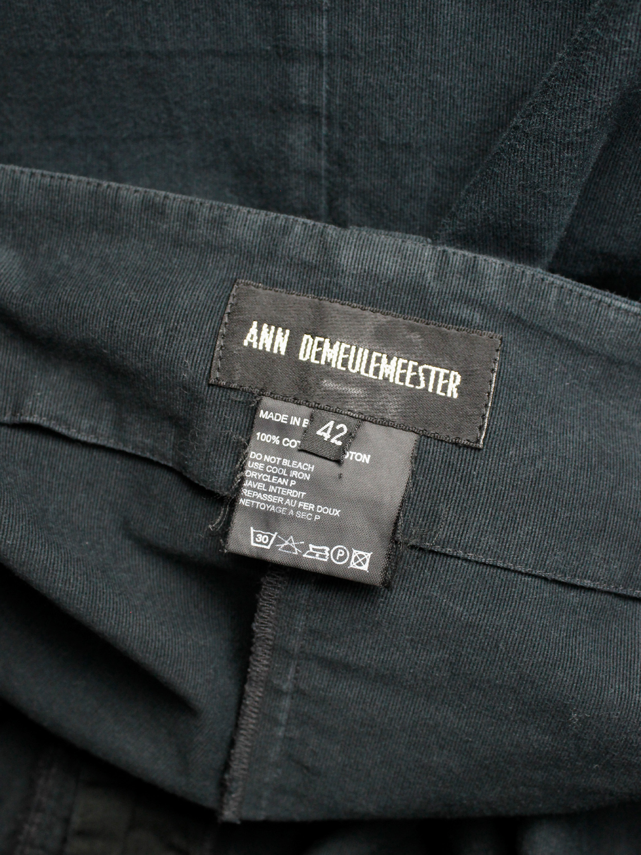 Ann Demeulemeester dark blue skirt with multiple front belt straps ...