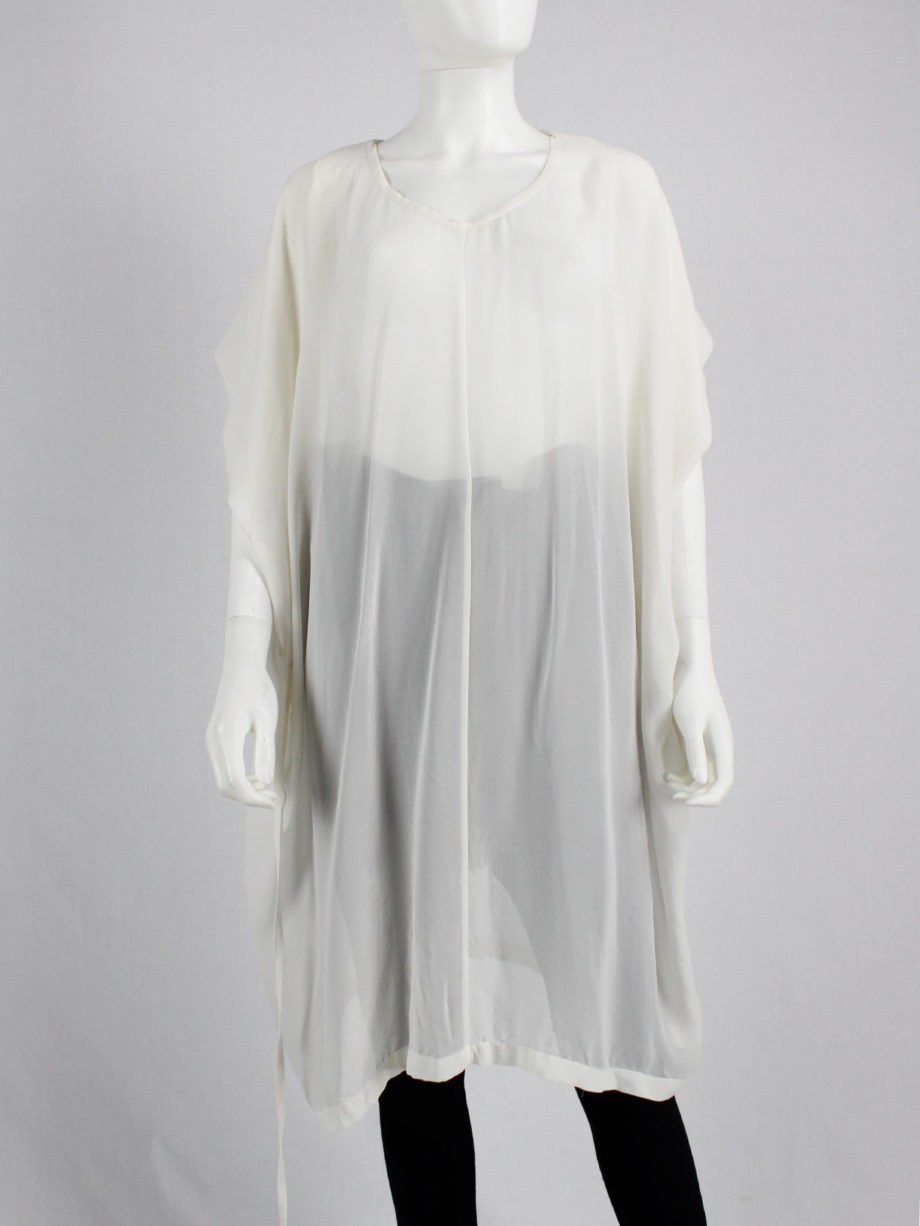 Ann Demeulemeester white sleeveless draped top with hood spring 2009 (9)