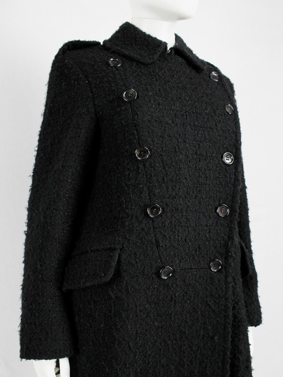 Comme des Garcons tricot black double breasted military-style coat (2)