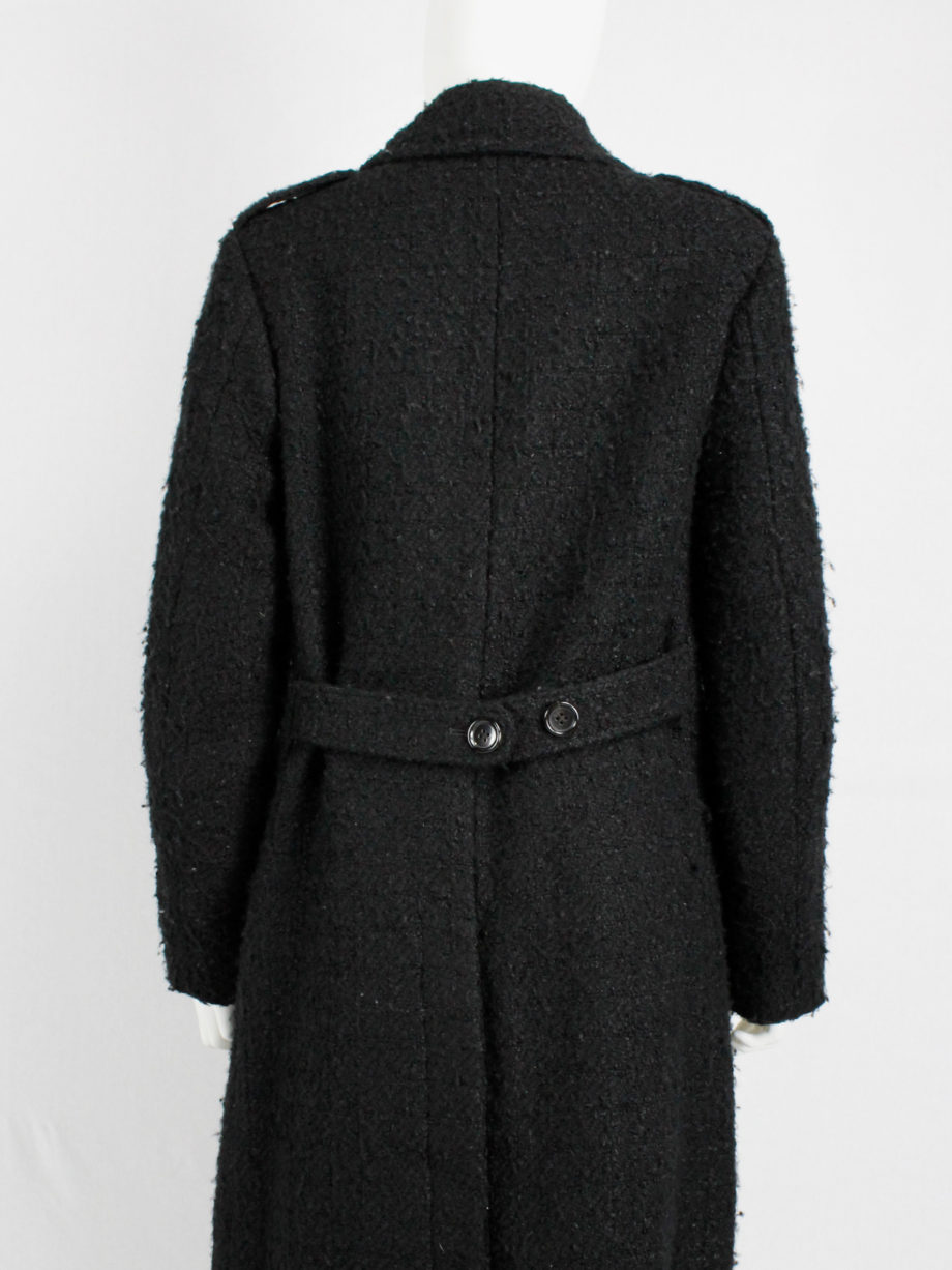 Comme des Garcons tricot black double breasted military-style coat (3)
