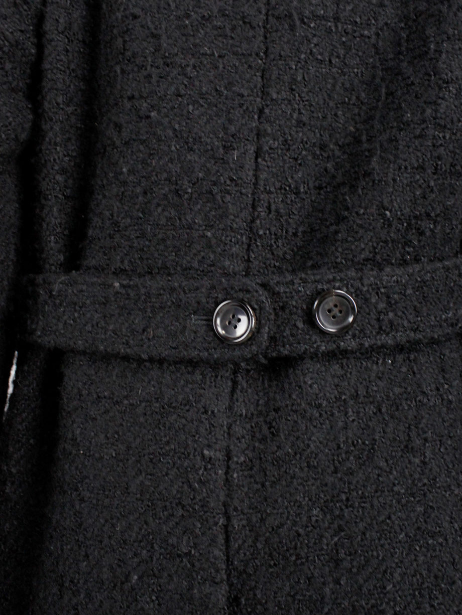 Comme des Garcons tricot black double breasted military-style coat (4)