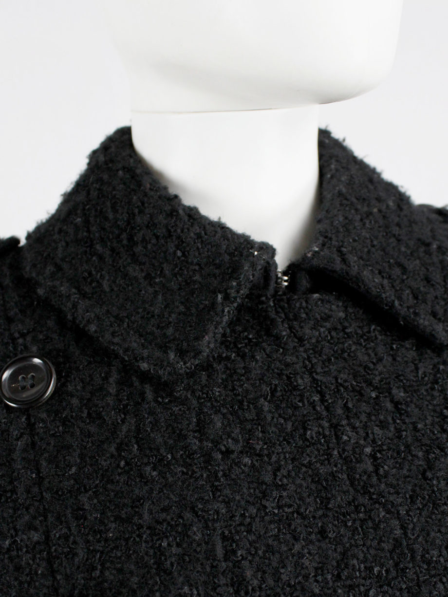 Comme des Garcons tricot black double breasted military-style coat (8)