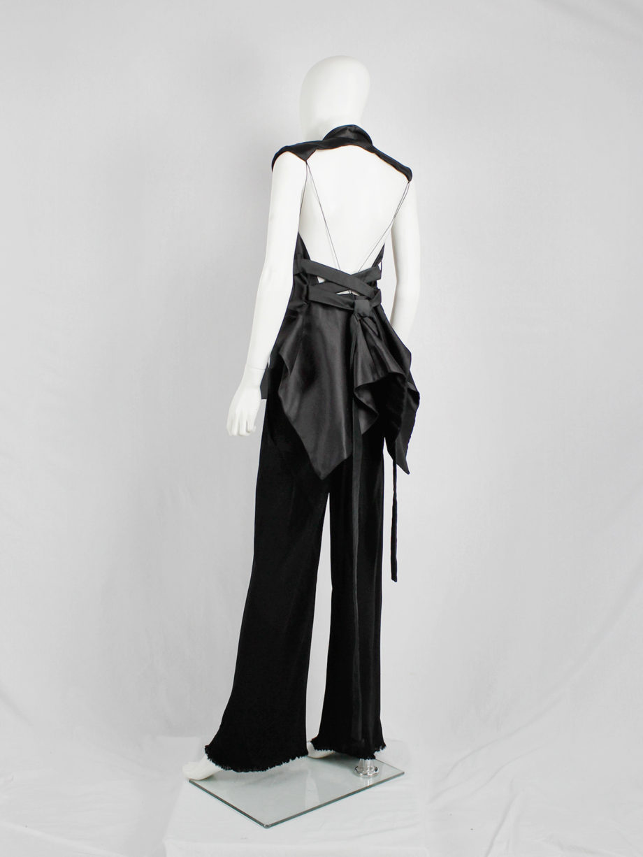 Haider Ackermann black backless waistcoat with swallowtail and ribbon lacing spring 2011 (10)