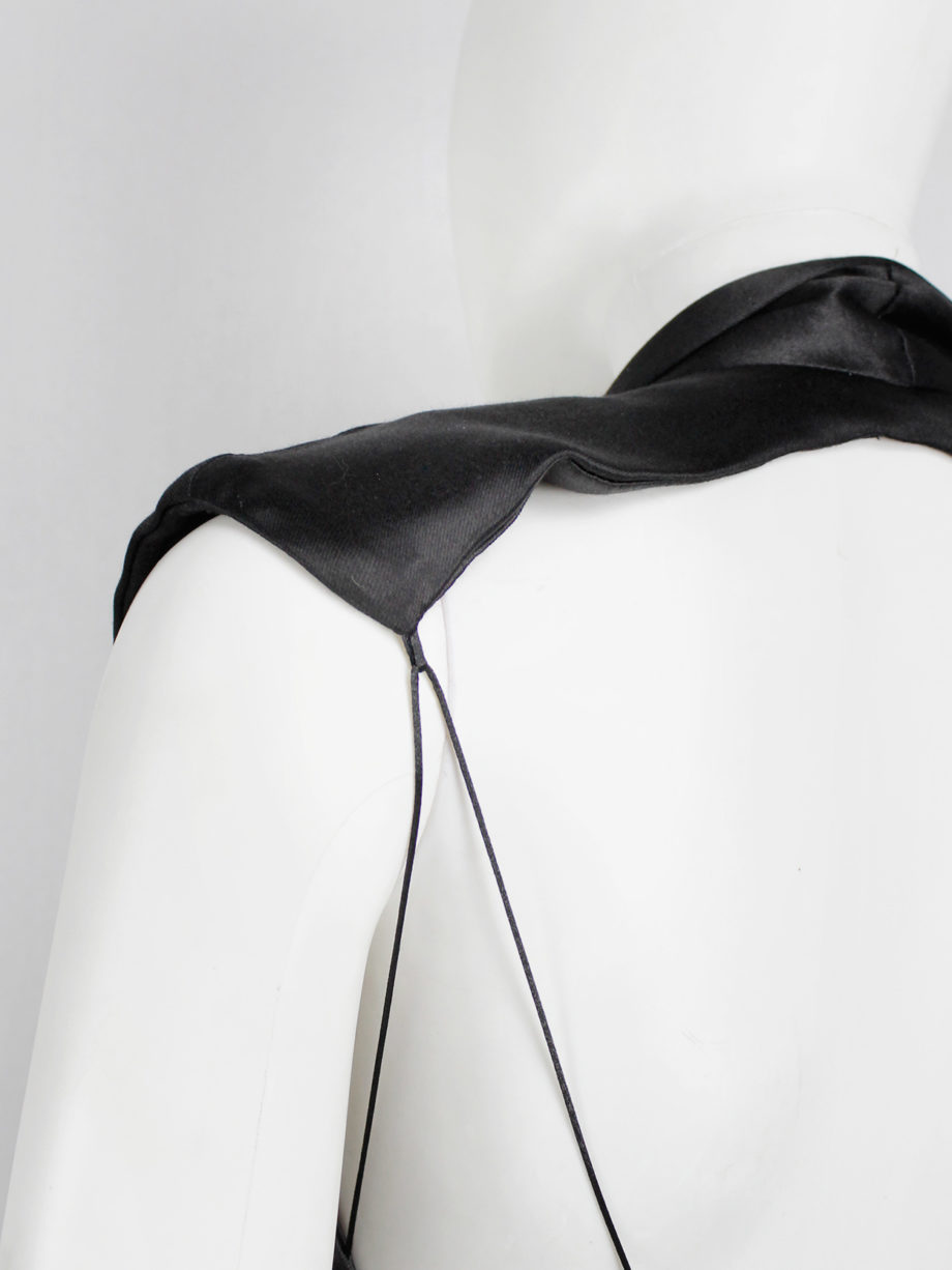 Haider Ackermann black backless waistcoat with swallowtail and ribbon lacing spring 2011 (12)