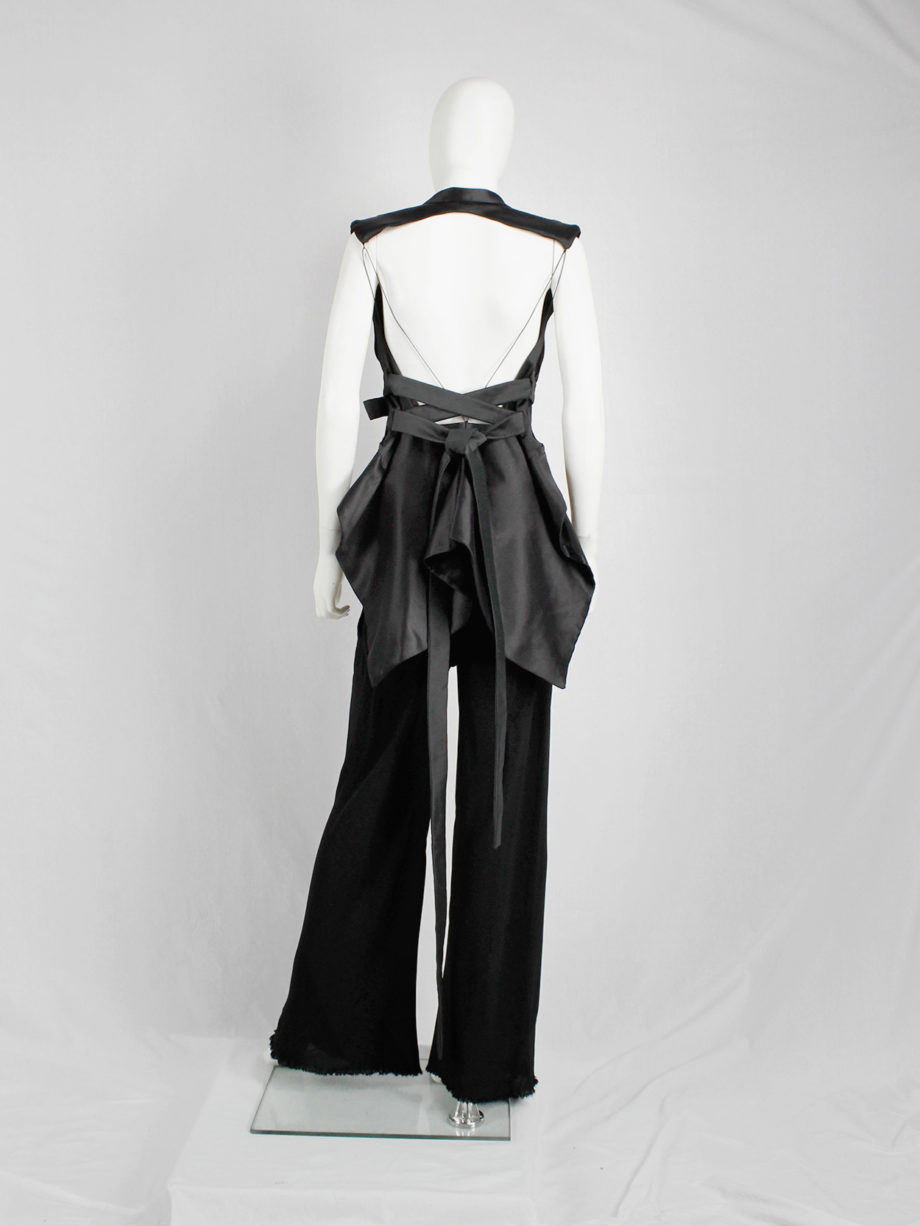 Haider Ackermann black backless waistcoat with swallowtail and ribbon lacing spring 2011 (16)