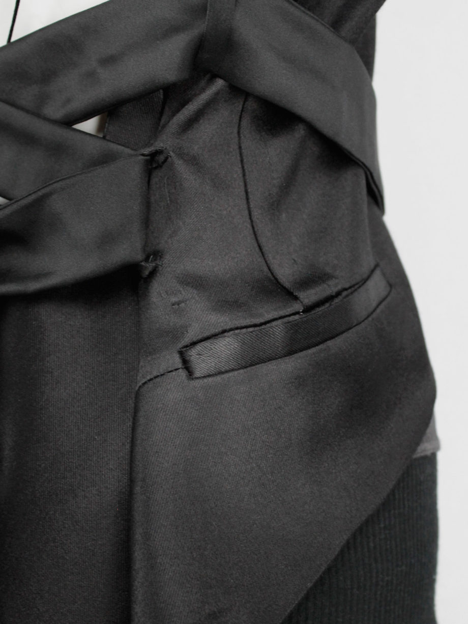 Haider Ackermann black backless waistcoat with swallowtail and ribbon lacing spring 2011 (17)