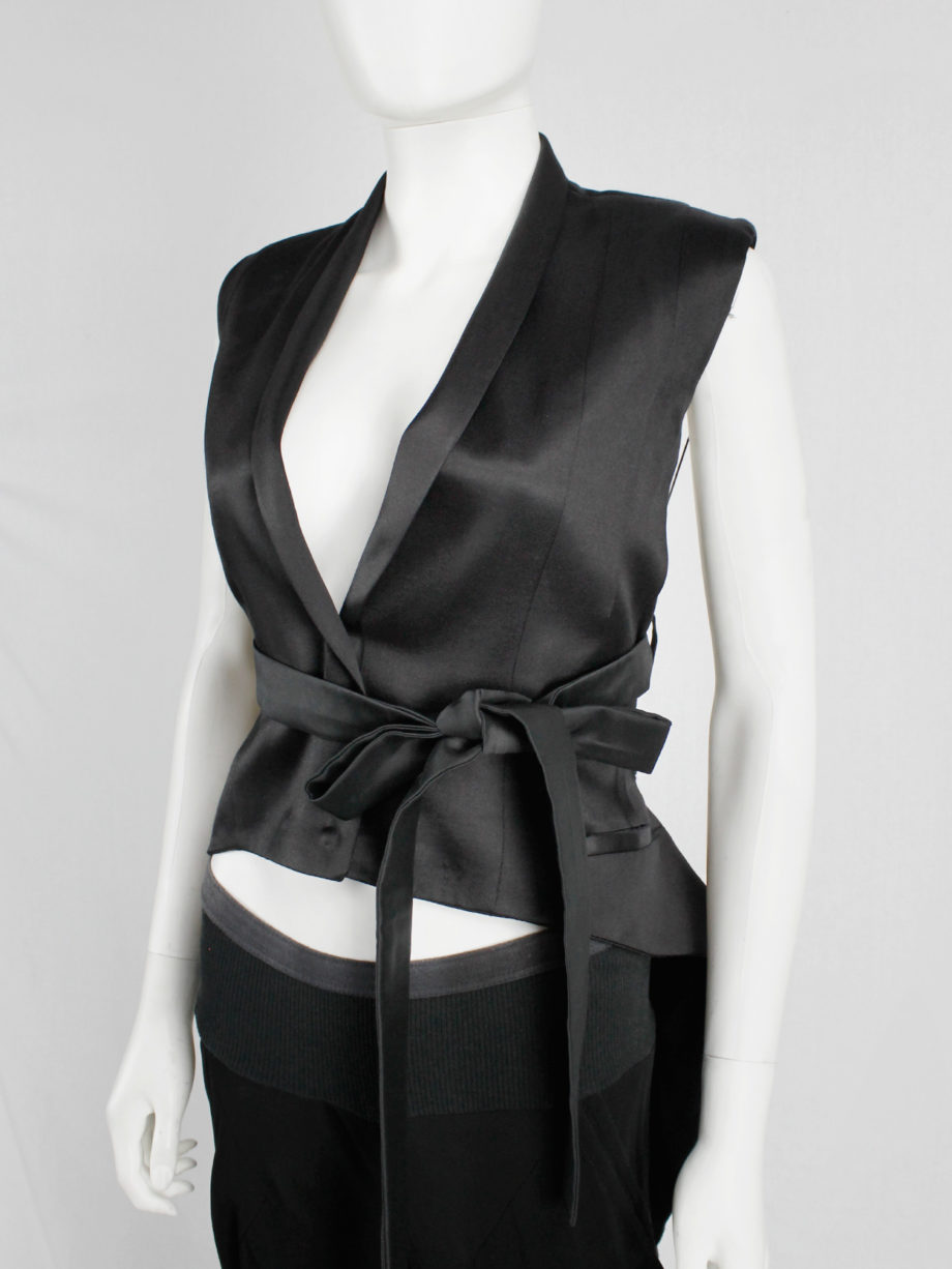 Haider Ackermann black backless waistcoat with swallowtail and ribbon lacing spring 2011 (4)