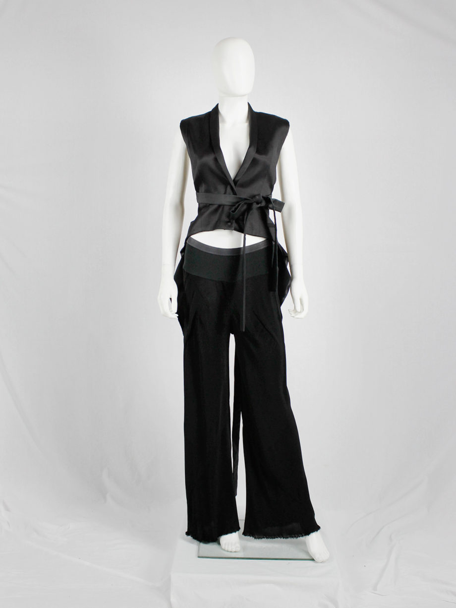 Haider Ackermann black backless waistcoat with swallowtail and ribbon lacing spring 2011 (5)