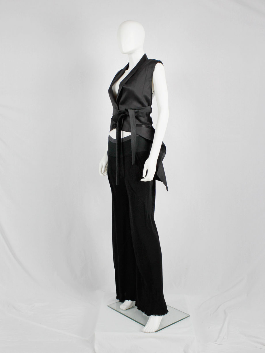 Haider Ackermann black backless waistcoat with swallowtail and ribbon lacing spring 2011 (6)