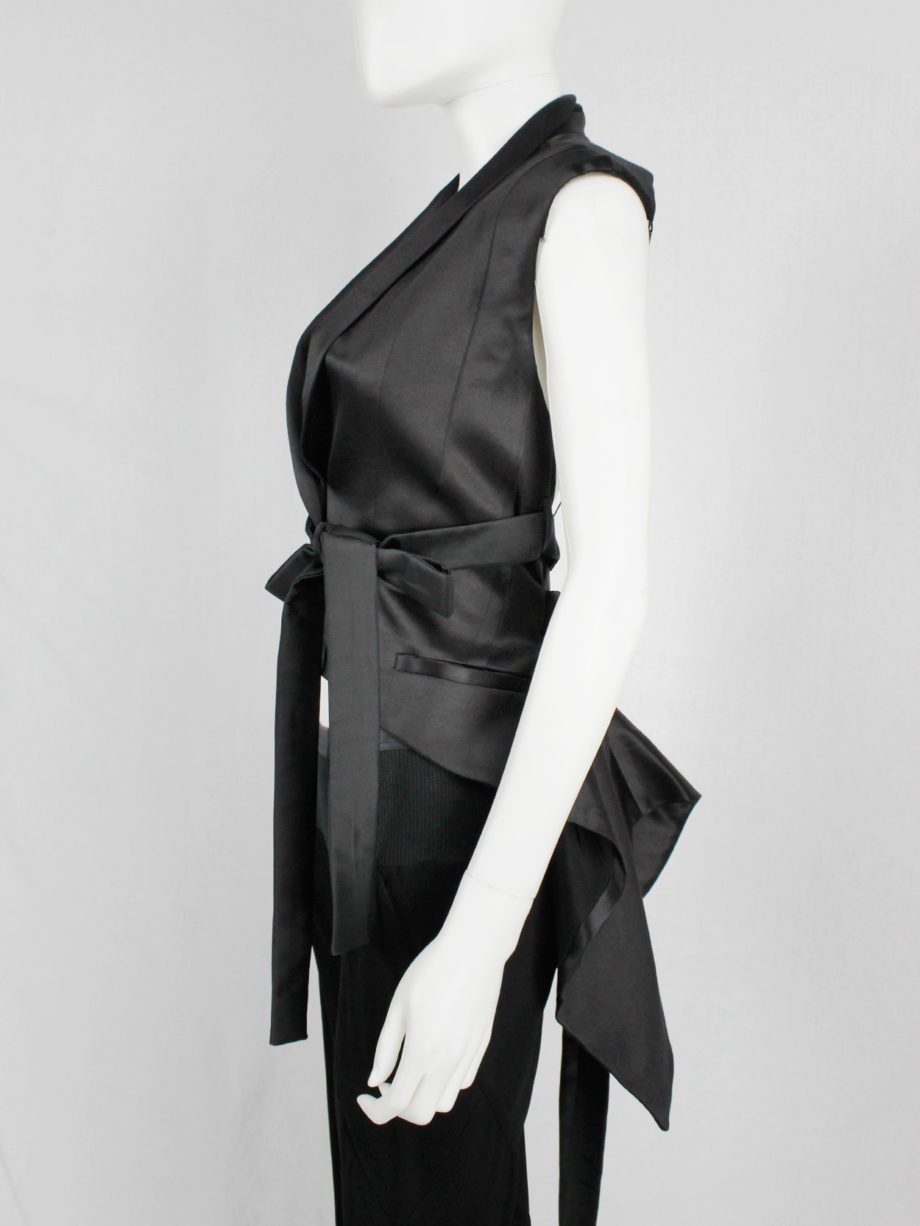 Haider Ackermann black backless waistcoat with swallowtail and ribbon lacing spring 2011 (8)