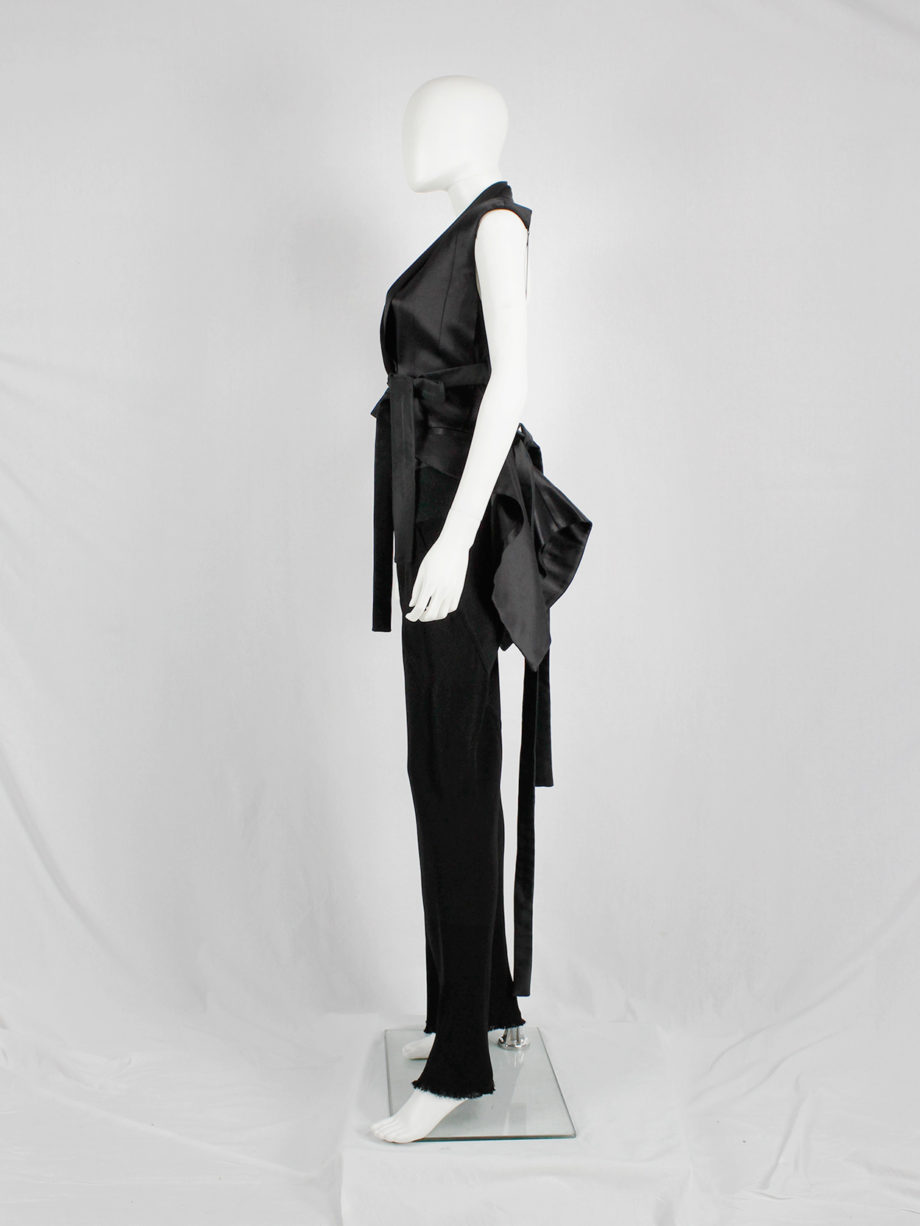 Haider Ackermann black backless waistcoat with swallowtail and ribbon lacing spring 2011 (9)