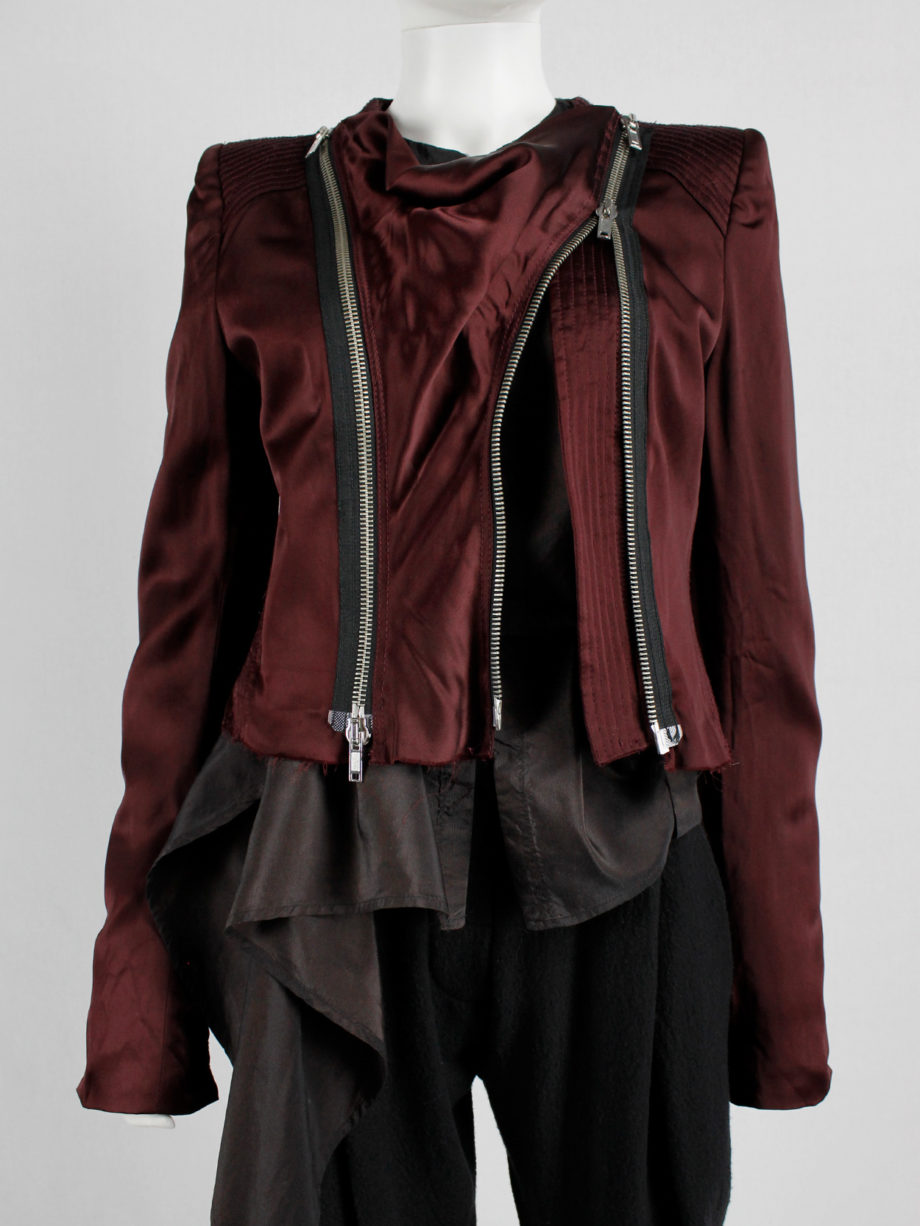 Haider Ackermann burgundy jacket with double front zipper fall 2009 (10)