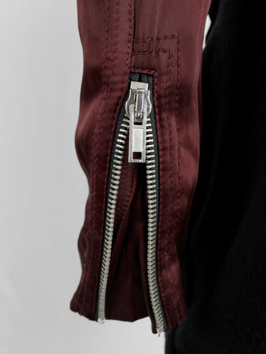 Haider Ackermann burgundy jacket with double front zipper fall 2009 (13)