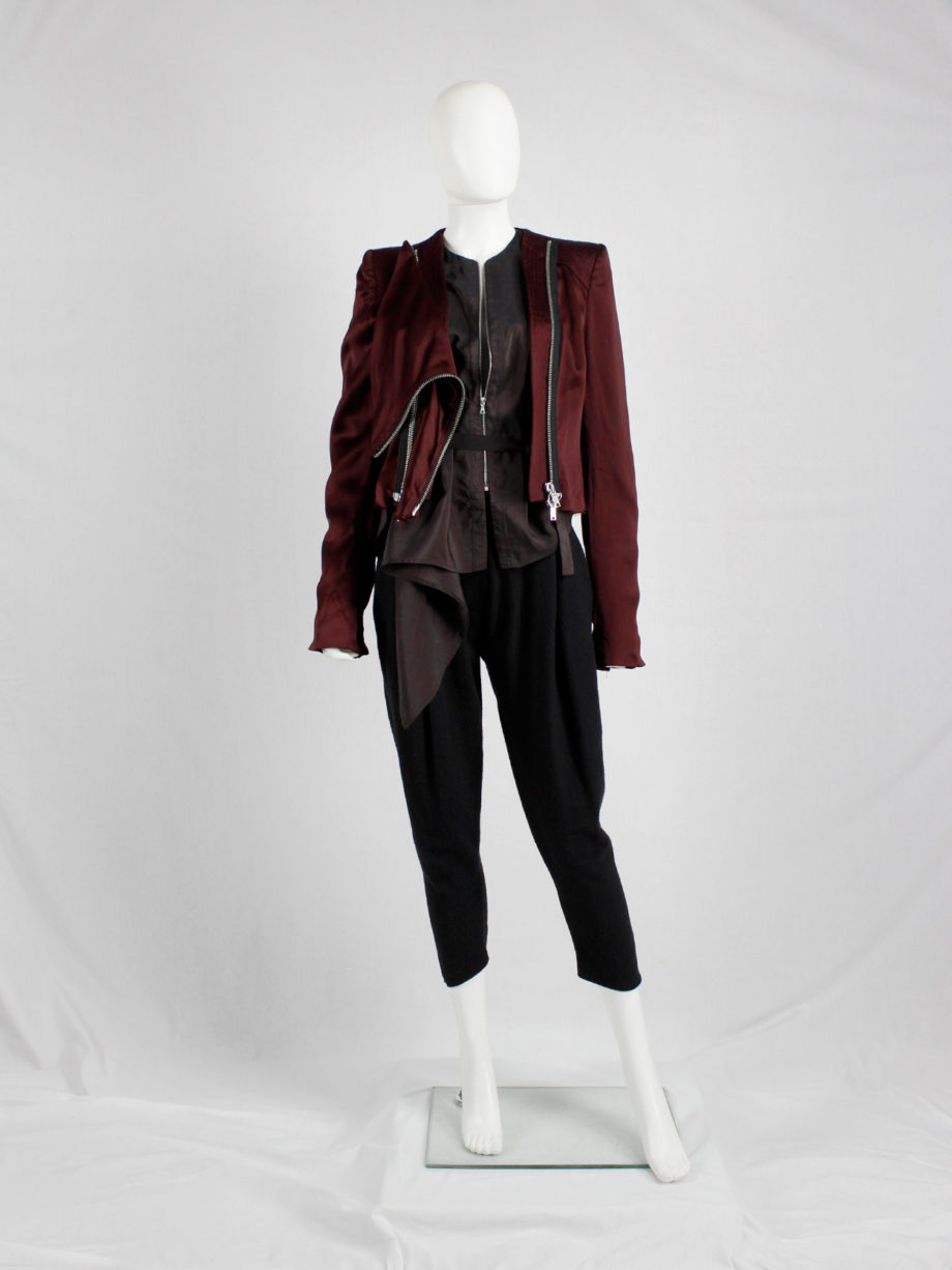 Haider Ackermann burgundy jacket with double front zipper fall 2009 (3)