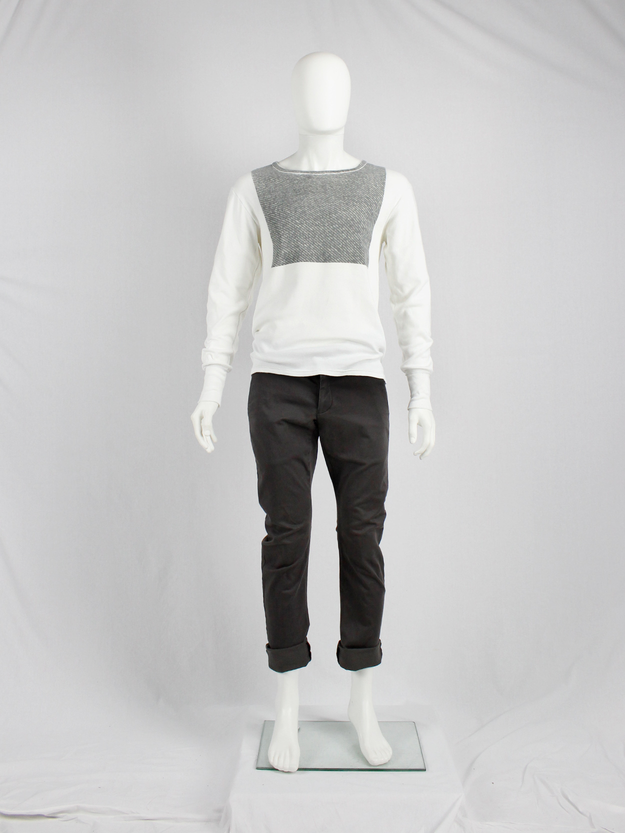 Maison Martin Margiela artisanal jumper with printed grey texture (7)