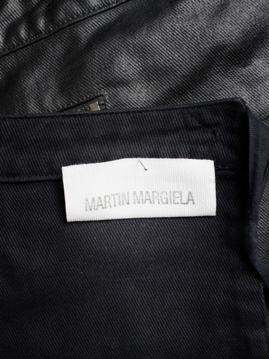 Maison Martin Margiela black coated denim waiter’s apron with pockets spring 1997 (1)