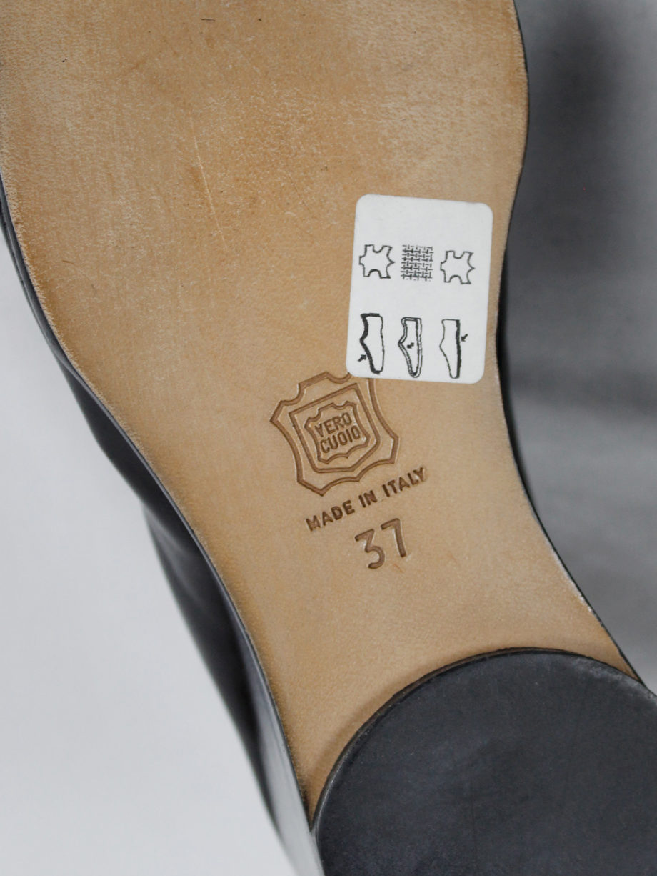 Maison Martin Margiela black tabi slippers with wedge heel spring 2002 (1)