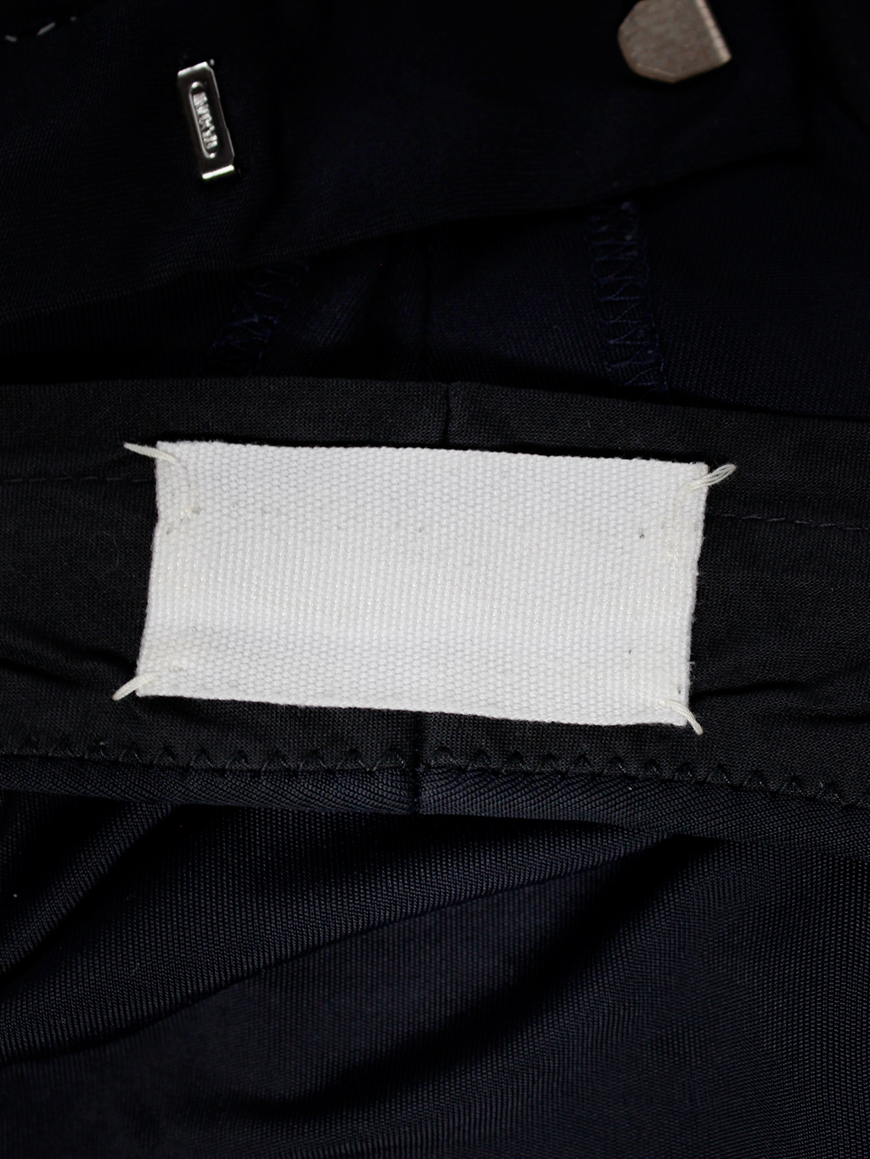 Maison Martin Margiela dark blue trousers with white exposed stitches ...