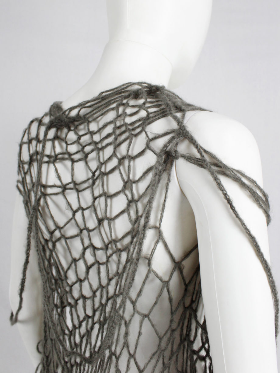 Maison Martin Margiela grey knit spiderweb maxi cardigan fall 1993 (15)