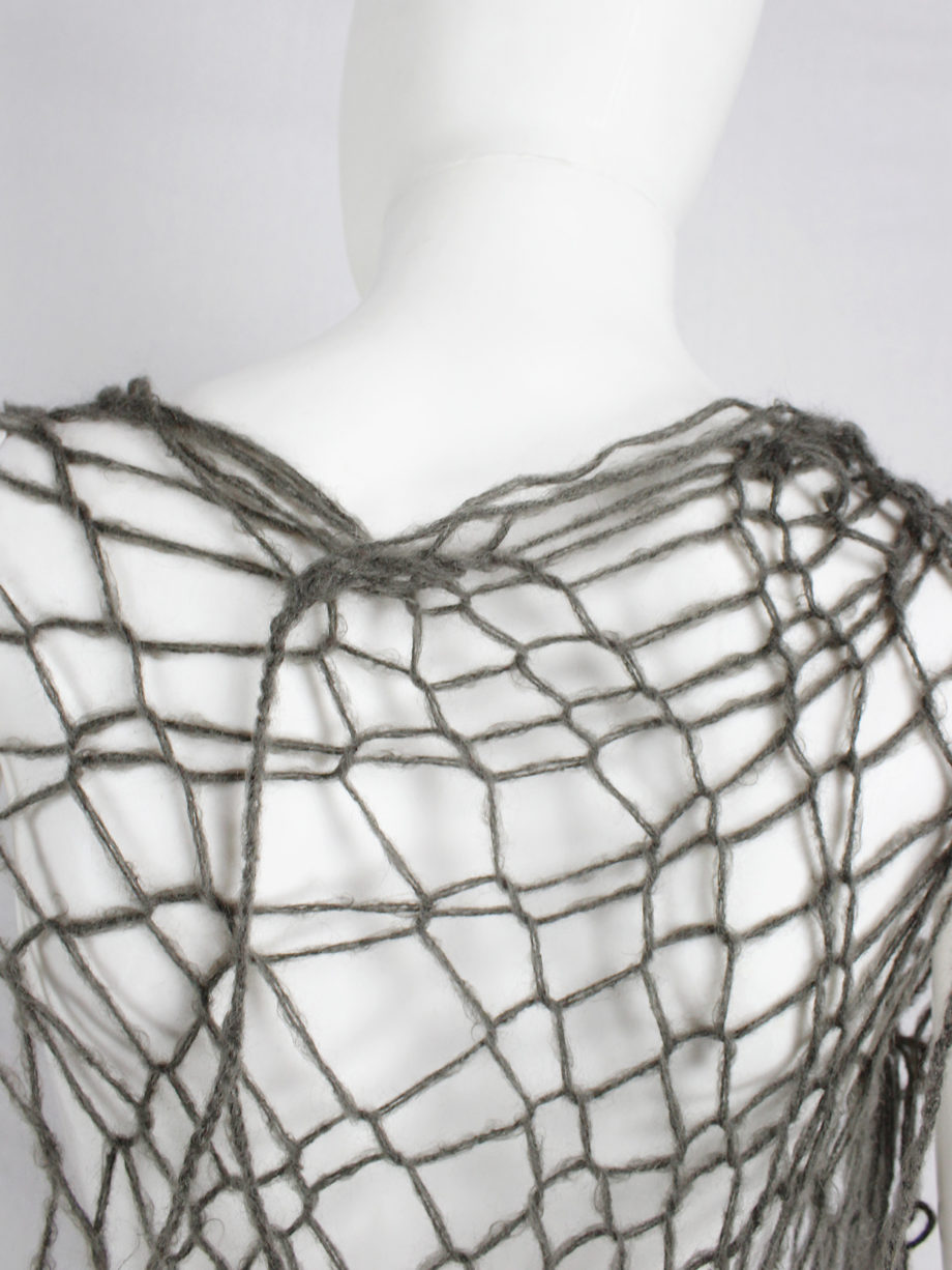 Maison Martin Margiela grey knit spiderweb maxi cardigan fall 1993 (3)
