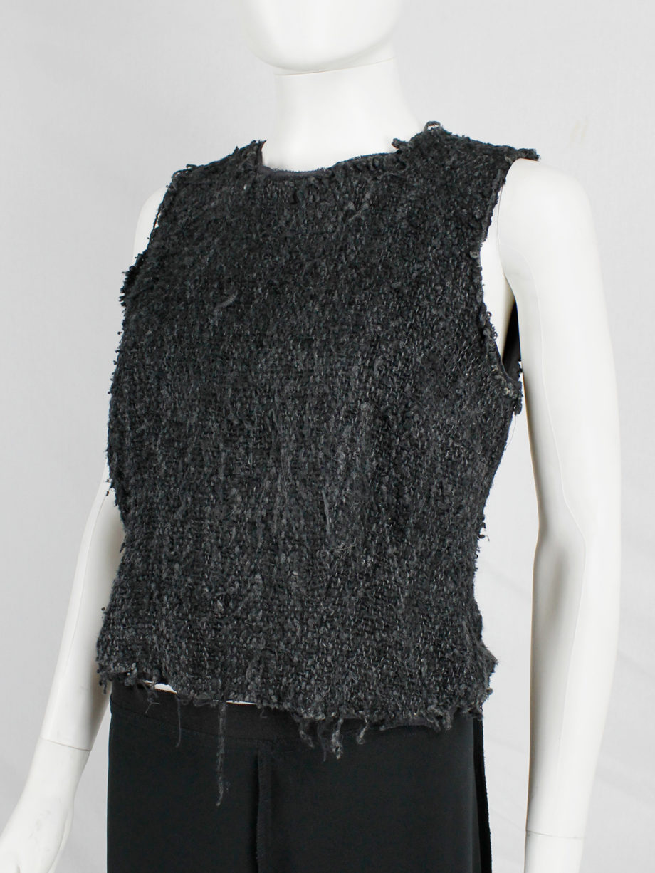 Maison Martin Margiela grey woven top with loose threads fall 1992 (3)