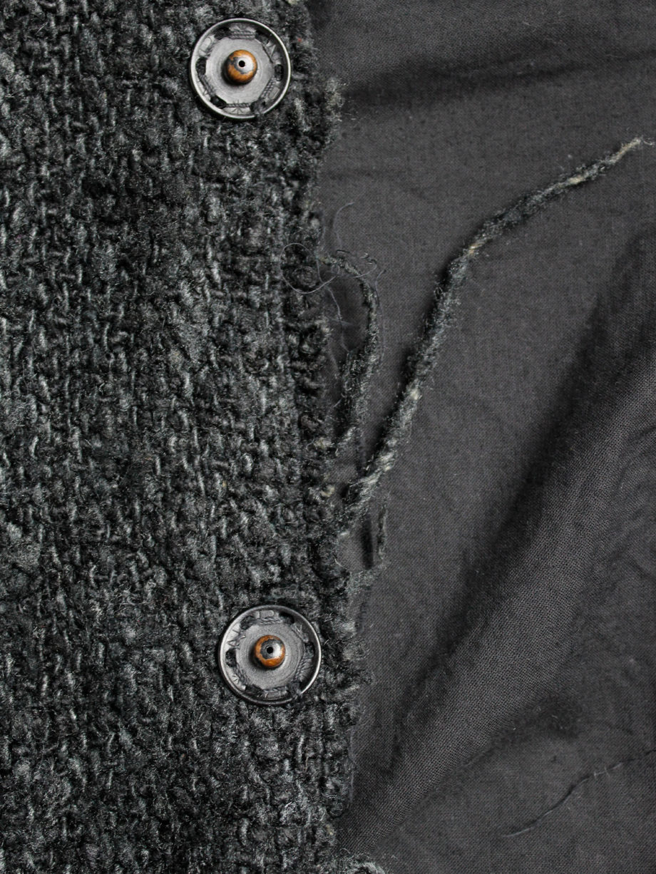Maison Martin Margiela grey woven top with loose threads fall 1992 (8)